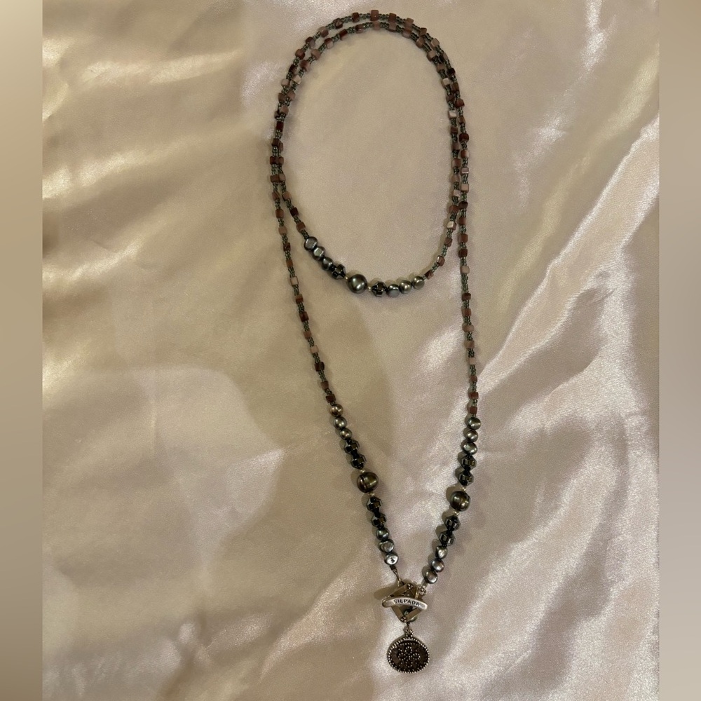 Silpada Designs Sterling Silver, Hematite, & Pearl Necklace